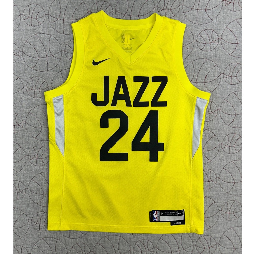 Nike Utah Jazz Walker Kessler 24 Jersey Yellow Icon Edition / Youth‎ Medium